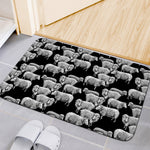Black And White Sheep Pattern Print Indoor Door Mat