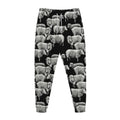 Black And White Sheep Pattern Print Jogger Pants