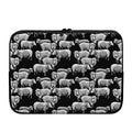 Black And White Sheep Pattern Print Laptop Sleeve