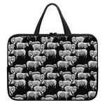 Black And White Sheep Pattern Print Laptop Sleeve With Handle