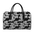 Black And White Sheep Pattern Print Leather Duffel Bag