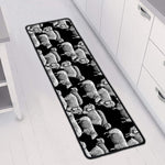 Black And White Sheep Pattern Print Long Kitchen Mat