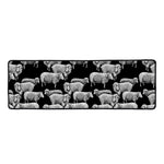 Black And White Sheep Pattern Print Long Kitchen Mat