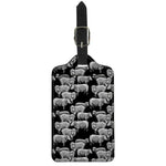 Black And White Sheep Pattern Print Luggage Tag