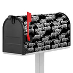 Black And White Sheep Pattern Print Mailbox Cover