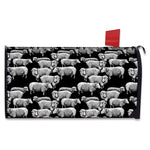 Black And White Sheep Pattern Print Mailbox Cover