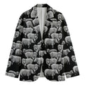 Black And White Sheep Pattern Print Men's Blazer