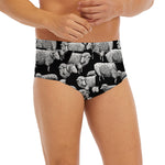 Black And White Sheep Pattern Print Men's Briefs