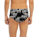 Black And White Sheep Pattern Print Men's Briefs