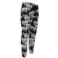 Black And White Sheep Pattern Print Men's Compression Pants