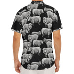 Black And White Sheep Pattern Print Men's Deep V-Neck Shirt