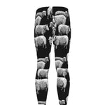 Black And White Sheep Pattern Print Men's leggings