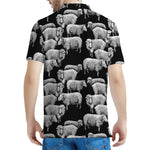 Black And White Sheep Pattern Print Men's Polo Shirt