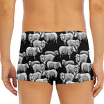 Black And White Sheep Pattern Print Men's Short Boxer Briefs