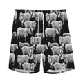 Black And White Sheep Pattern Print Men's Athletic Shorts