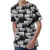 Black And White Sheep Pattern Print Men's Velvet T-Shirt