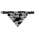 Black And White Sheep Pattern Print Over The Collar Dog Bandana