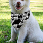 Black And White Sheep Pattern Print Over The Collar Dog Bandana