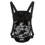 Black And White Sheep Pattern Print Pet Carrier Backpack