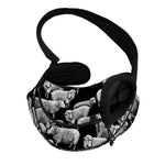 Black And White Sheep Pattern Print Pet Sling Carrier