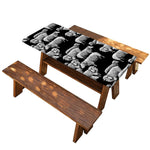 Black And White Sheep Pattern Print Picnic Table Cover