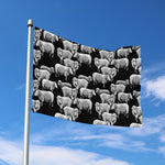 Black And White Sheep Pattern Print Polyester Flag