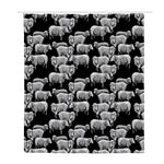 Black And White Sheep Pattern Print Polyester Shower Curtain
