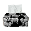 Black And White Sheep Pattern Print Rectangle Tissue Box Cover