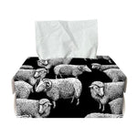 Black And White Sheep Pattern Print Rectangle Tissue Box Cover