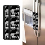 Black And White Sheep Pattern Print Refrigerator Handle Covers