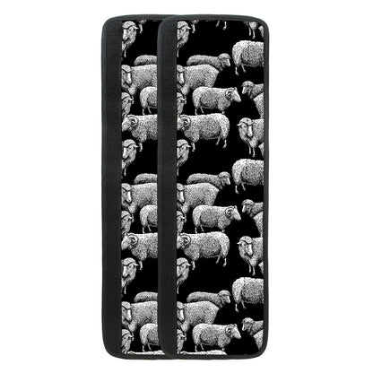 Black And White Sheep Pattern Print Refrigerator Handle Covers