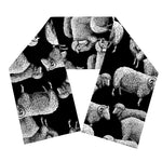 Black And White Sheep Pattern Print Scarf