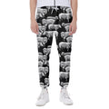 Black And White Sheep Pattern Print Joggers