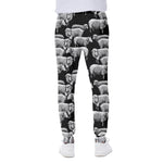 Black And White Sheep Pattern Print Scuba Joggers