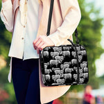 Black And White Sheep Pattern Print Shoulder Strap Bible Bag
