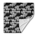 Black And White Sheep Pattern Print Silk Bandana