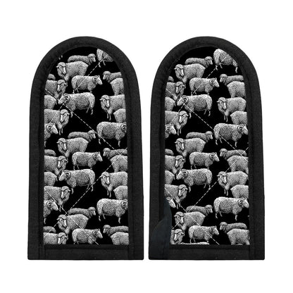 Black And White Sheep Pattern Print Skillet Handle Cover