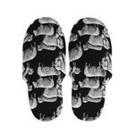 Black And White Sheep Pattern Print Slippers