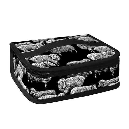 Black And White Sheep Pattern Print Small Lunch Bag