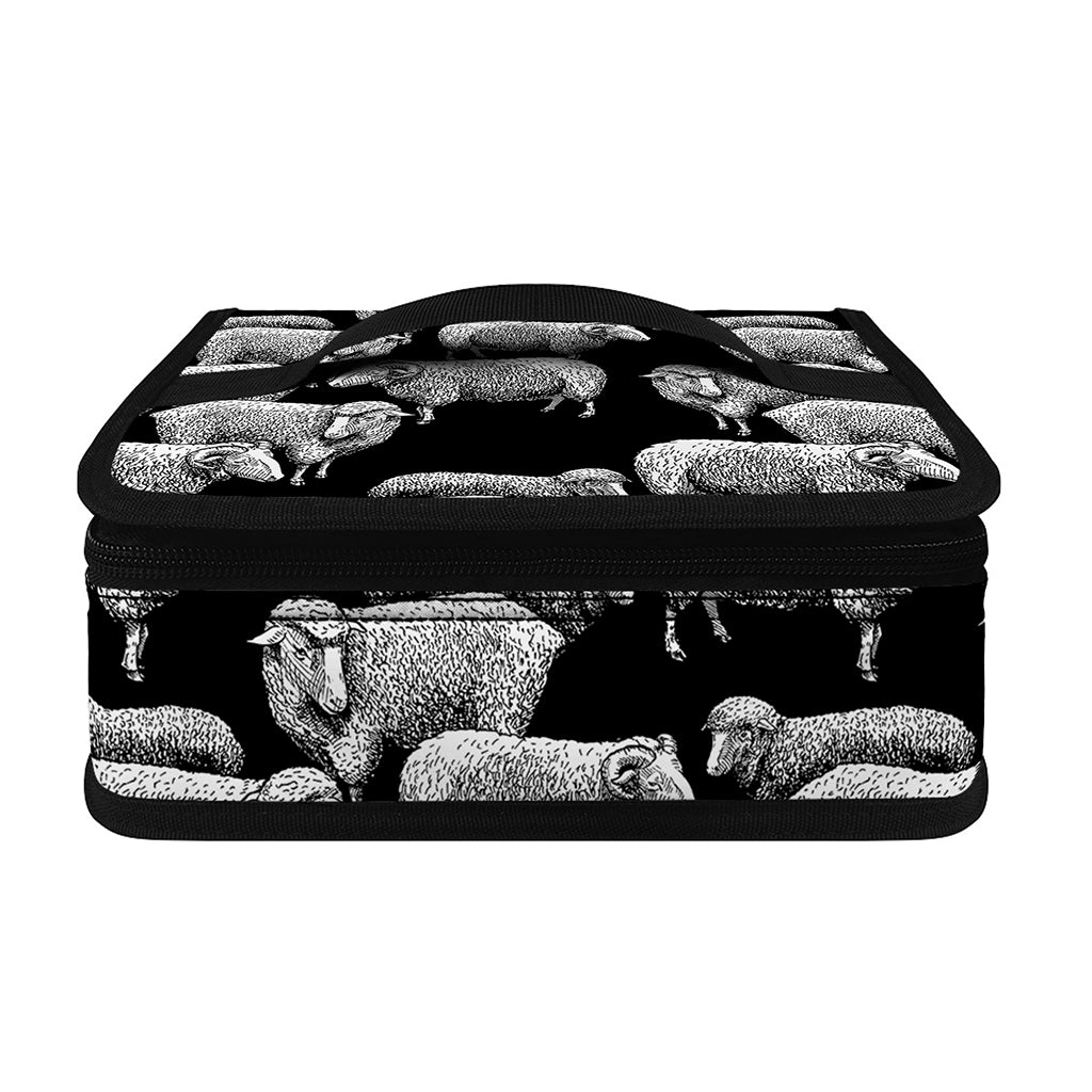 Black And White Sheep Pattern Print Small Lunch Bag