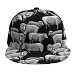 Black And White Sheep Pattern Print Snapback Cap