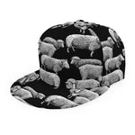 Black And White Sheep Pattern Print Snapback Cap