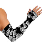 Black And White Sheep Pattern Print Sun Protection Arm Sleeves