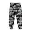 Black And White Sheep Pattern Print Sweatpants