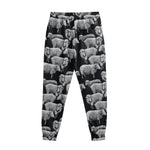 Black And White Sheep Pattern Print Sweatpants