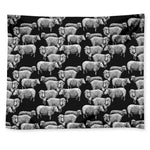 Black And White Sheep Pattern Print Tapestry