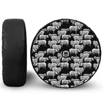 Black And White Sheep Pattern Print Tire Cover With Camera Hole