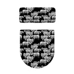 Black And White Sheep Pattern Print Toilet Lid And Tank Cover Set