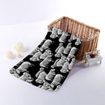 Black And White Sheep Pattern Print Towel