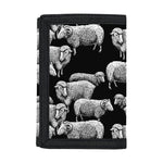Black And White Sheep Pattern Print Trifold Wallet